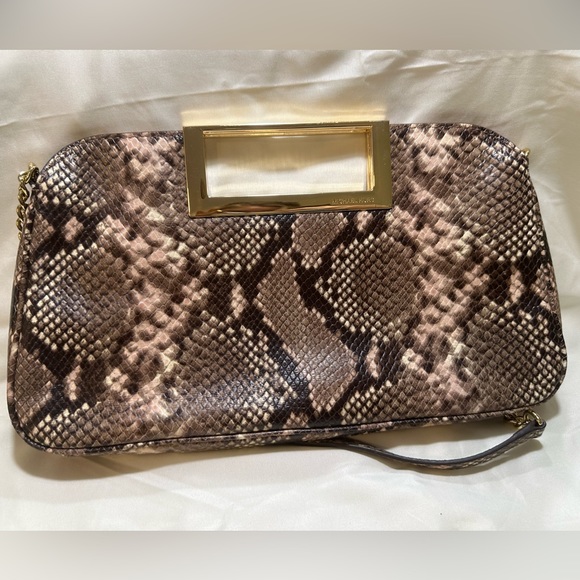 Michael Kors Blush Snakeskin Clutch - Picture 3 of 9